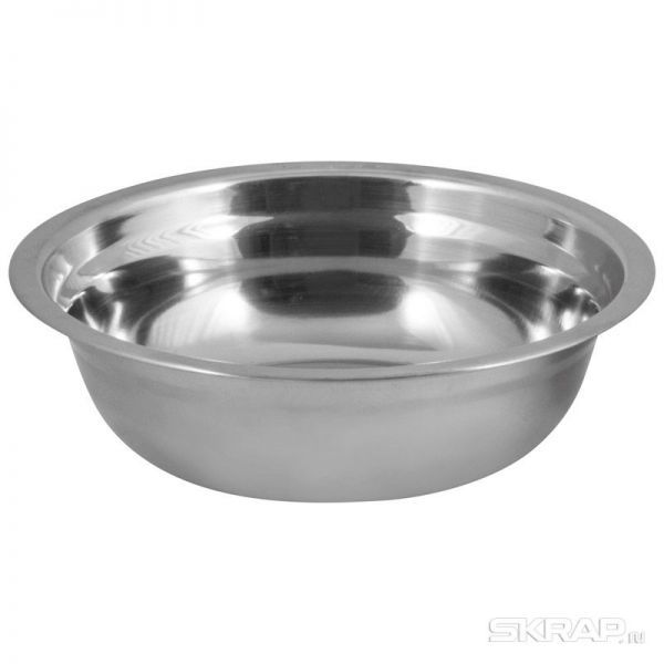 Миска Bowl-19, объем 1 л, с расширенными краями, из нерж стали, зеркальная полировка, диа 19 см
