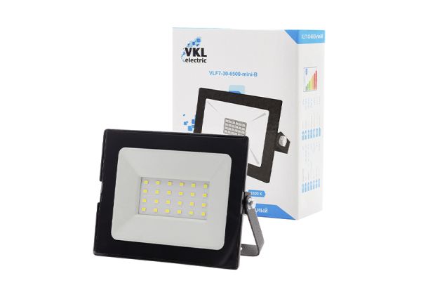 Прожектор светодиодный 30W 6500K IP65 2700ЛМ mini-B черный VKL
