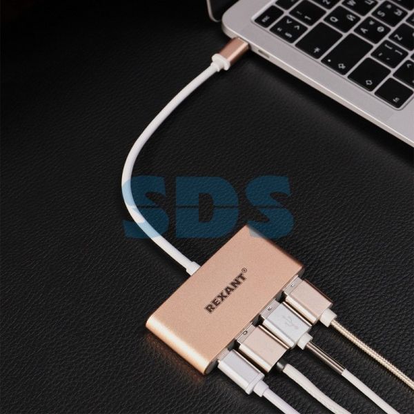Разветвитель USB 3.1 Type-C на 4 порта (Type-C/3.0/2.0X2) REXANT СПЕЦЦЕНА