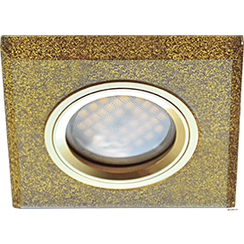 Светильник MR16 DL1651 GU5.3 Glass стекло квадрат скош.край золотой /золото 25x90x90(кd74)Ecola