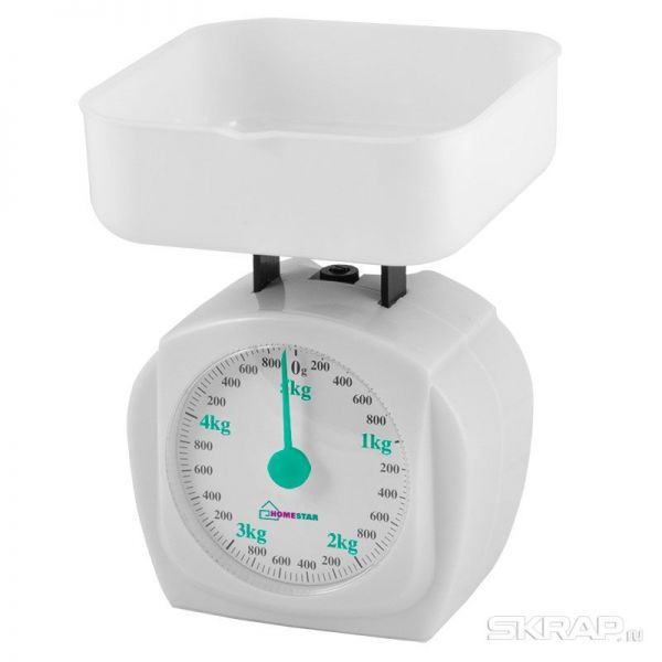 Весы кухонные механические HOMESTAR HS-3005М, 5 кг, цвет белый