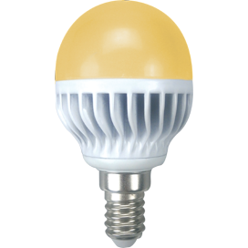 Лампа сд G45 7,0W 220V E14 золотистый шар (ребристый алюм. радиатор) 81x45 Ecola Globe СПЕЦЦЕНА