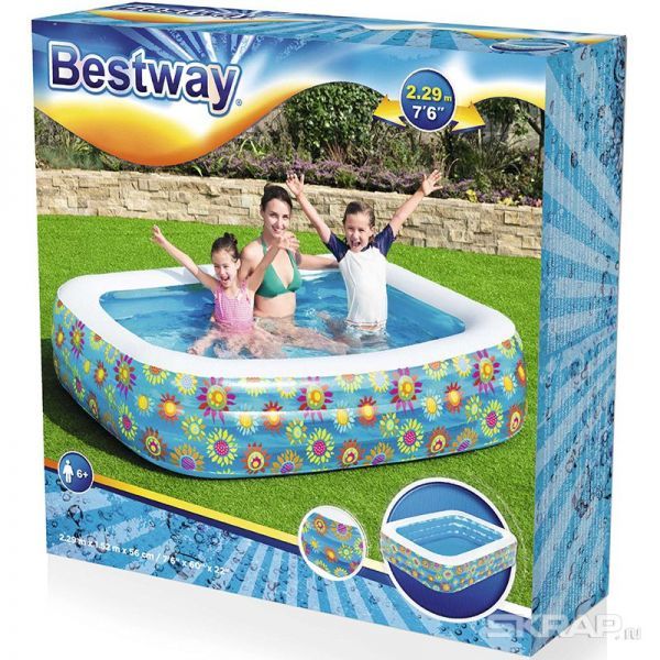 Надувной семейный бассейн 229 х 152 х 56 см, 702 л, Bestway 54120