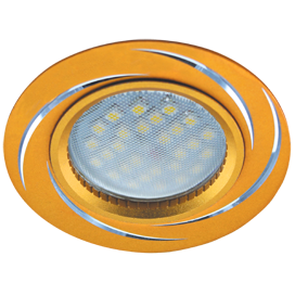 Светильник MR16 DL3181 GU5.3 встр. литой матовое золото/алюм вихрь 23x78 (кd74) Ecola
