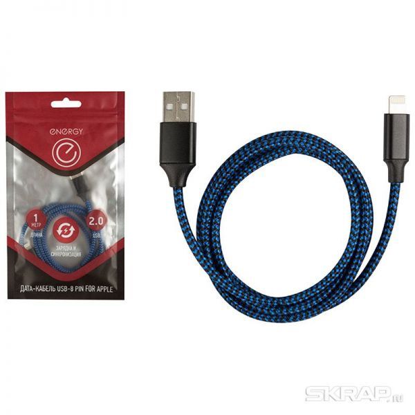 Кабель Energy ET-03 USB/Lightning (для продукции Apple), цвет - синий