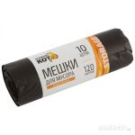 Мешки д/мусора "РЫЖИЙ КОТ" 120л (10шт./рул.) особо прочные, ПНД, черные, 19мкм