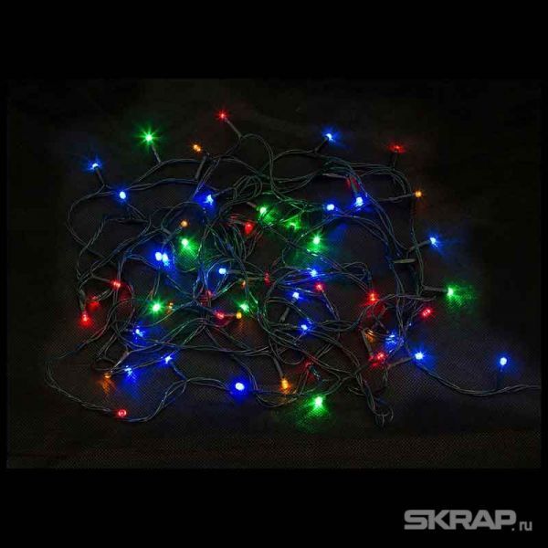 Электрогирлянда LED60-5-MC PROMO (60 светодиодных ламп, длина 5м, зеленый, без мигания, многоцвет)